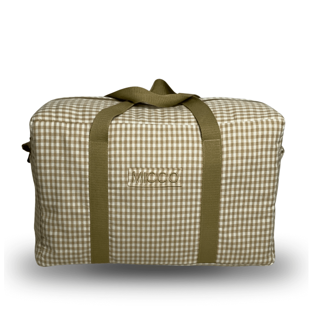 Bolsa de viaje Vichy Camel acolchada