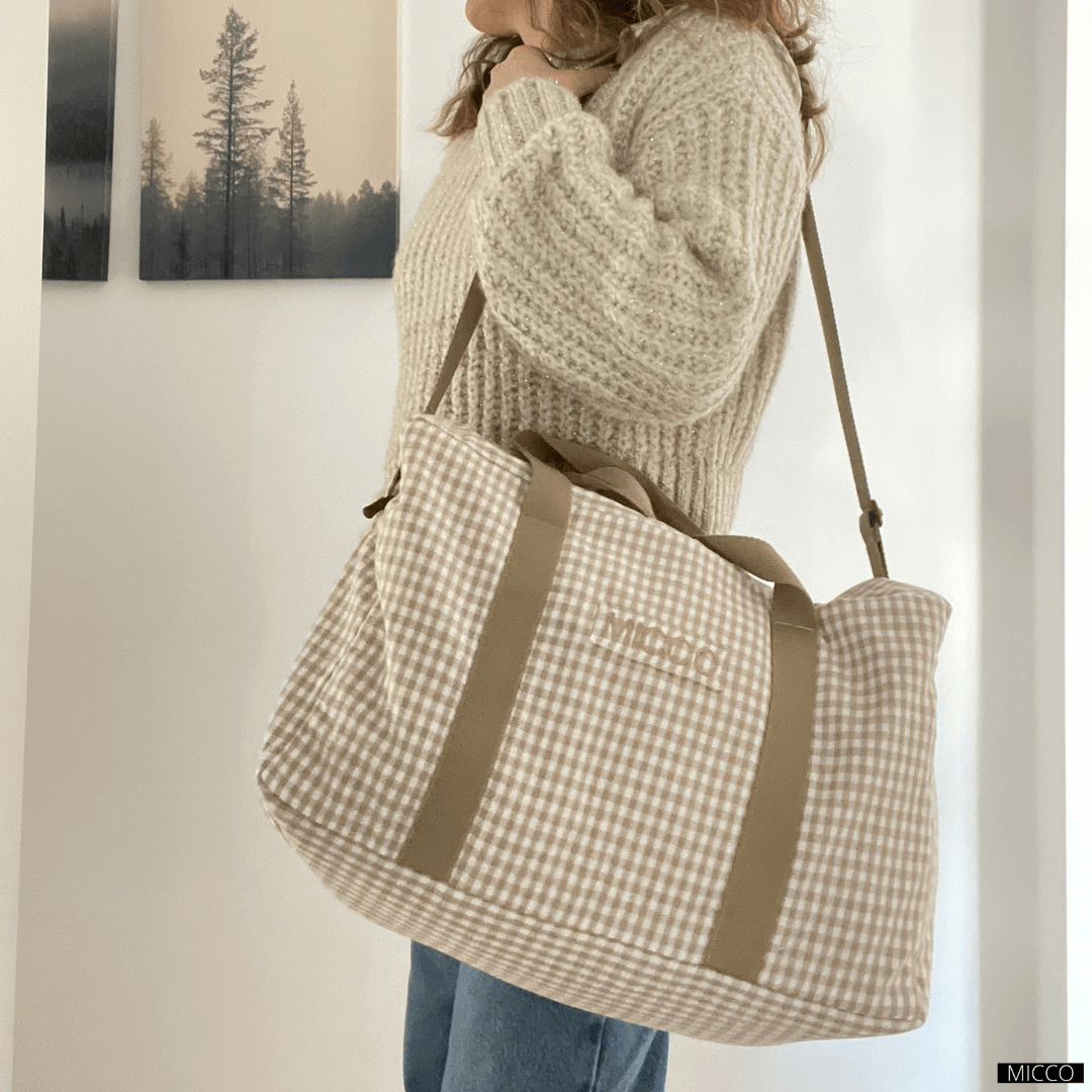 Bolsa de viaje Vichy Camel acolchada