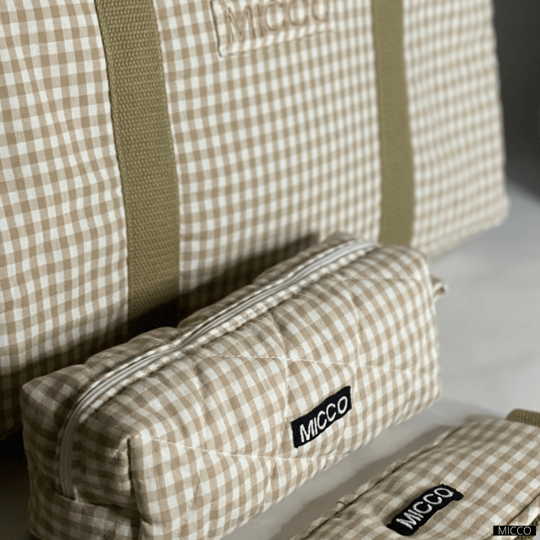 Bolsa de viaje Vichy Camel acolchada