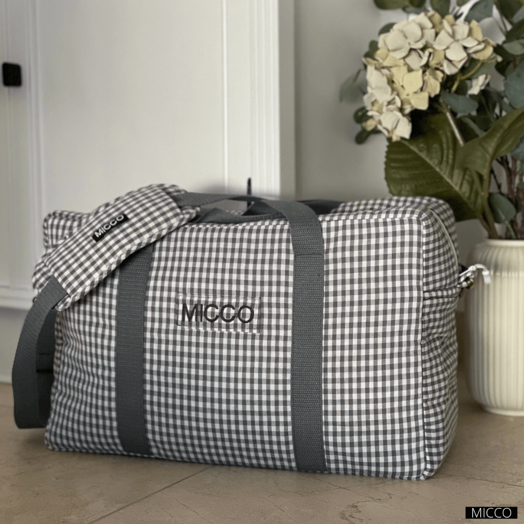 Bolsa de viaje Vichy Gris acolchada