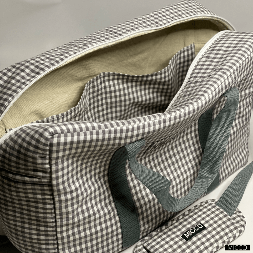 Bolsa de viaje Vichy Gris acolchada