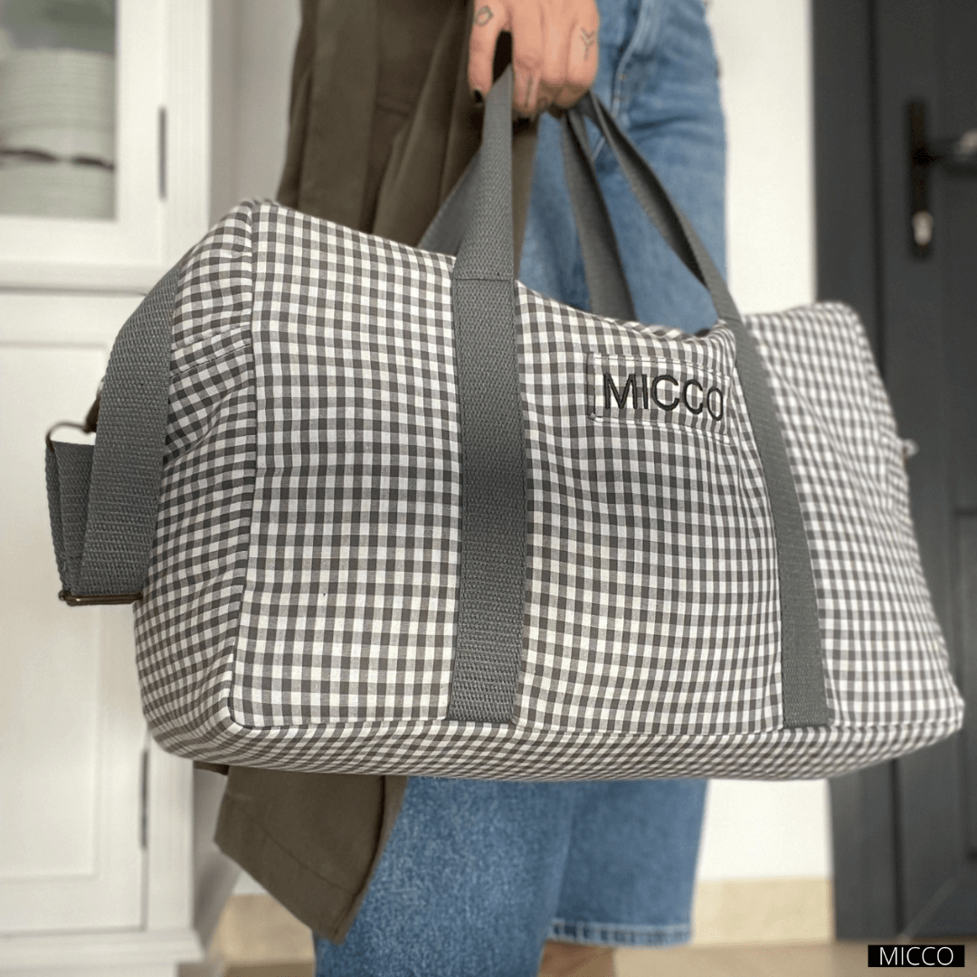 Bolsa de viaje Vichy Gris acolchada
