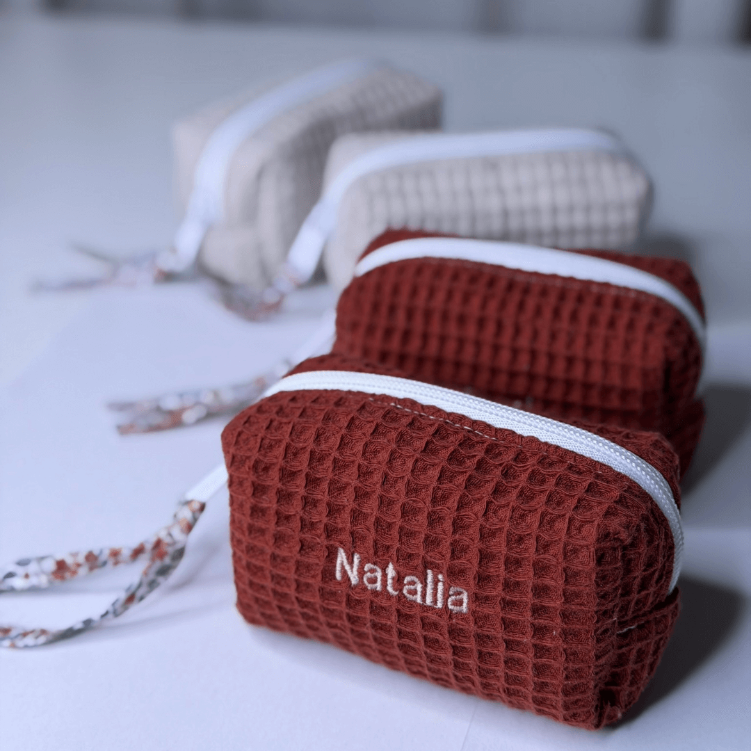 Neceser pequeño tejido waffle