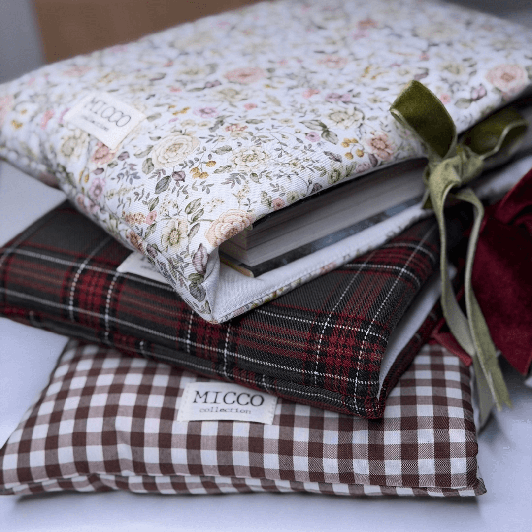 Funda de libro vichy marrón