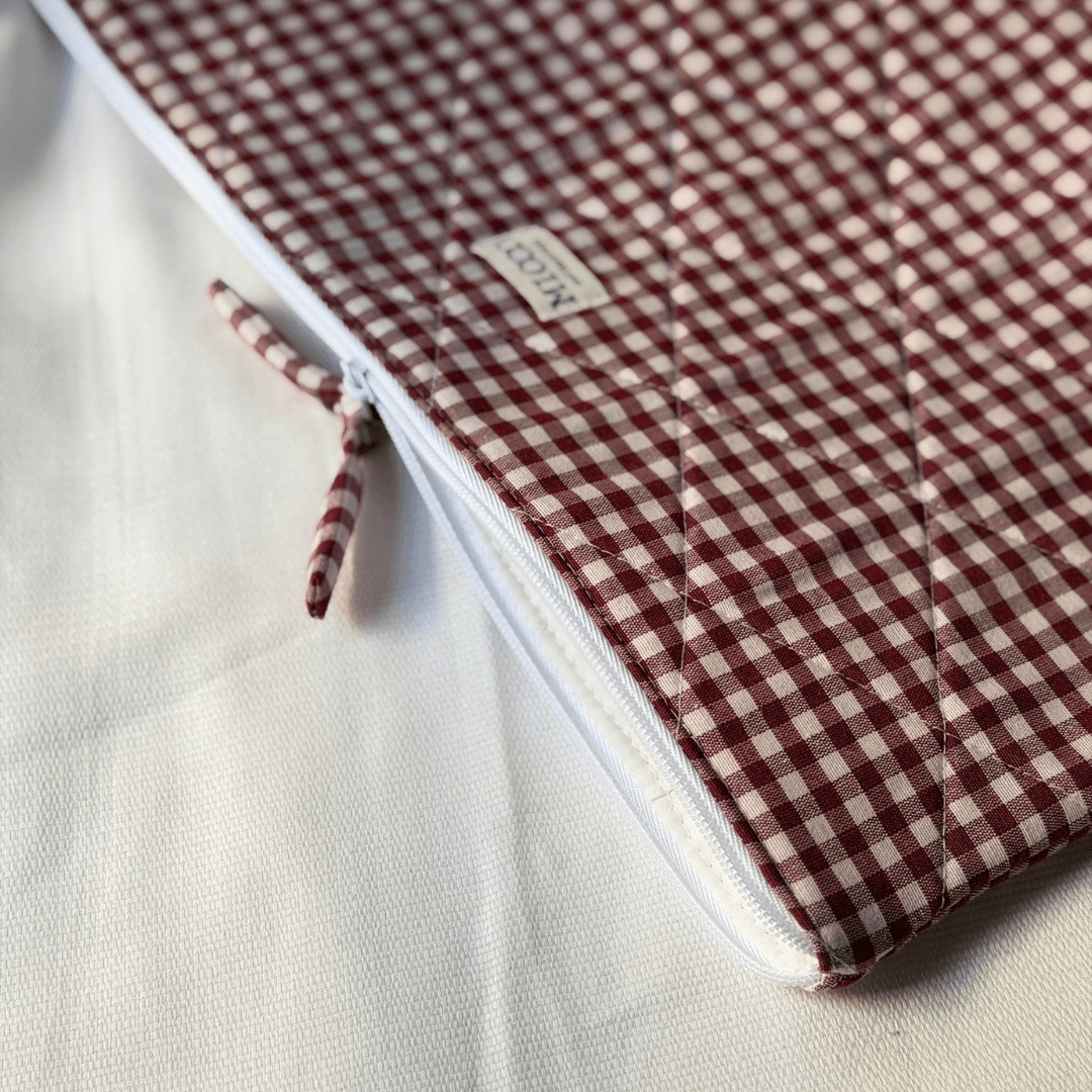 Funda ordenador personalizada vichy burdeos