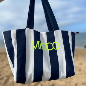 Bolso Mediano Rayas Marinas Flúor