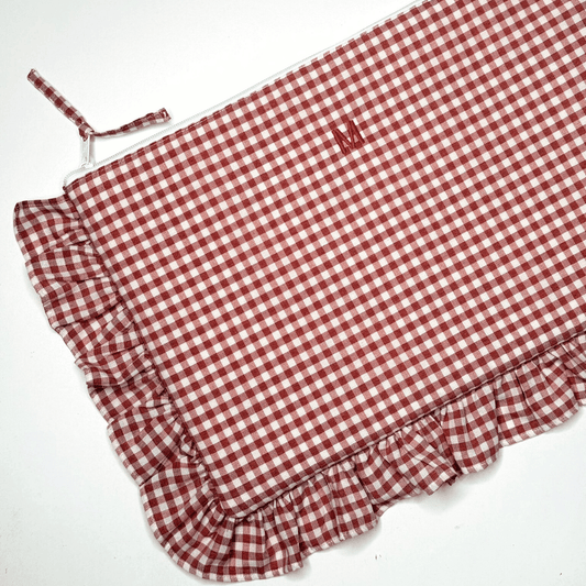 Funda ordenador personalizada vichy rosa volante