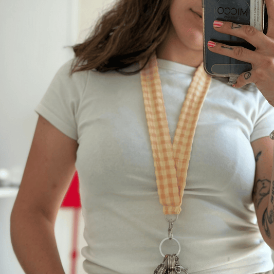 Cuelga llaves vichy bicolor personalizados