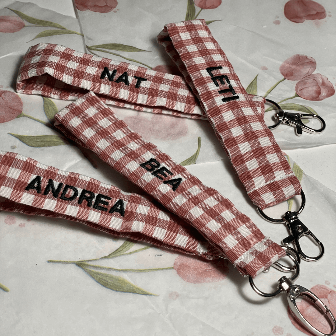 Llaveros estampados de tela personalizados