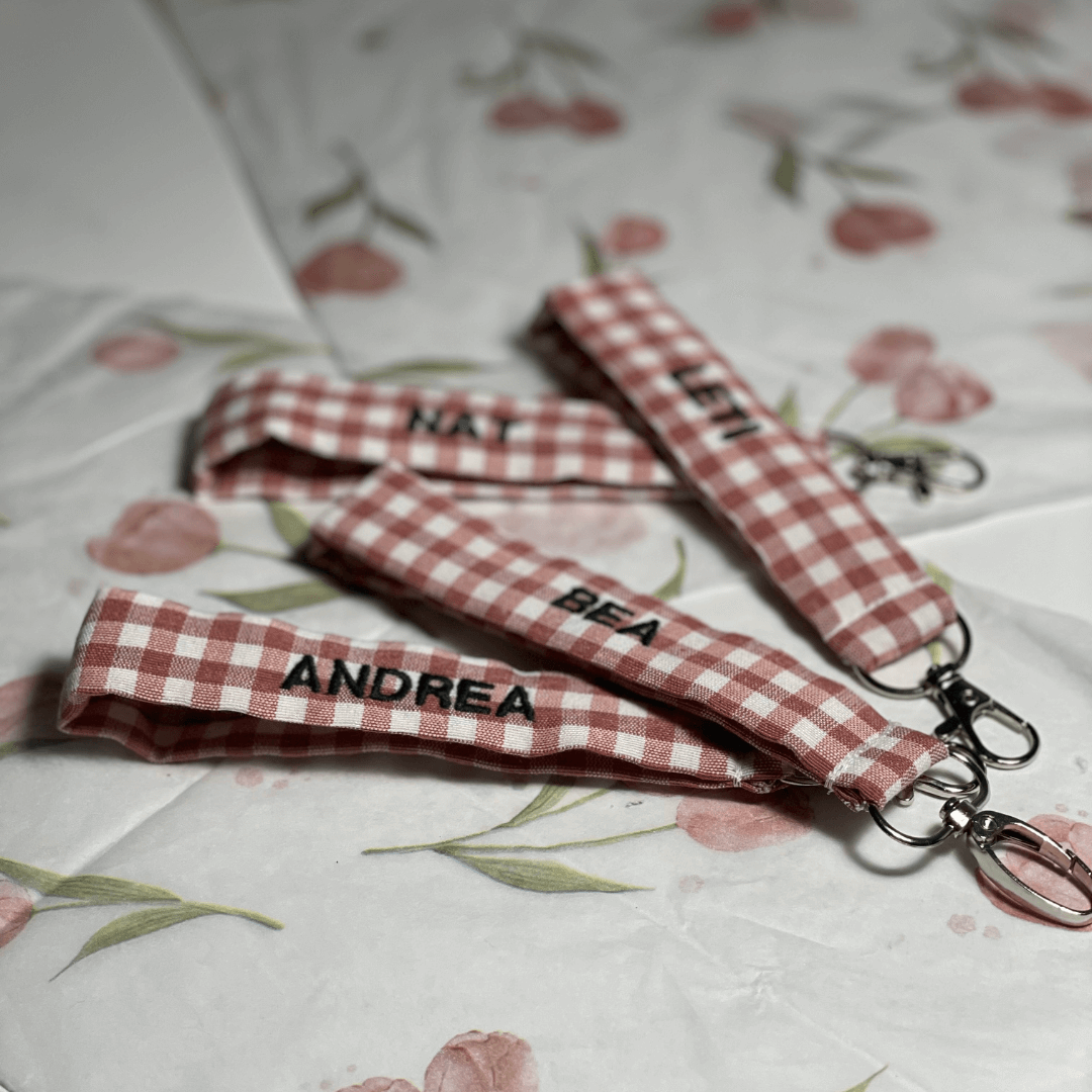 Llaveros estampados de tela personalizados