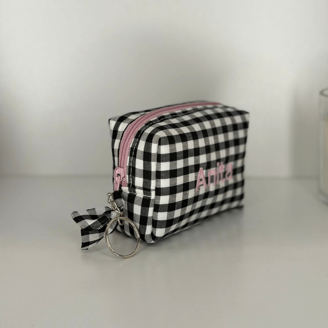 Mini neceser vichy – compacto y práctico