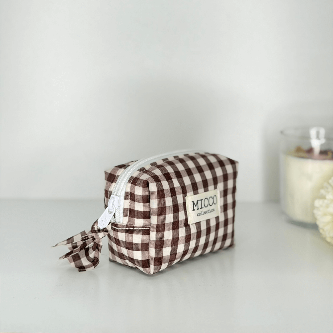 Mini neceser vichy – compacto y práctico