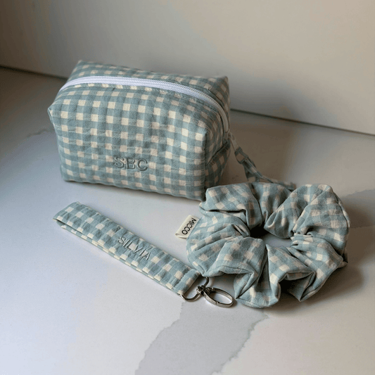 Pack 3 personalizado vichy bicolor CELESTE