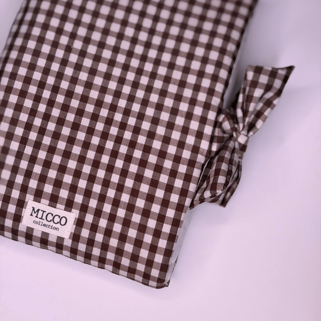 Funda de libro vichy marrón