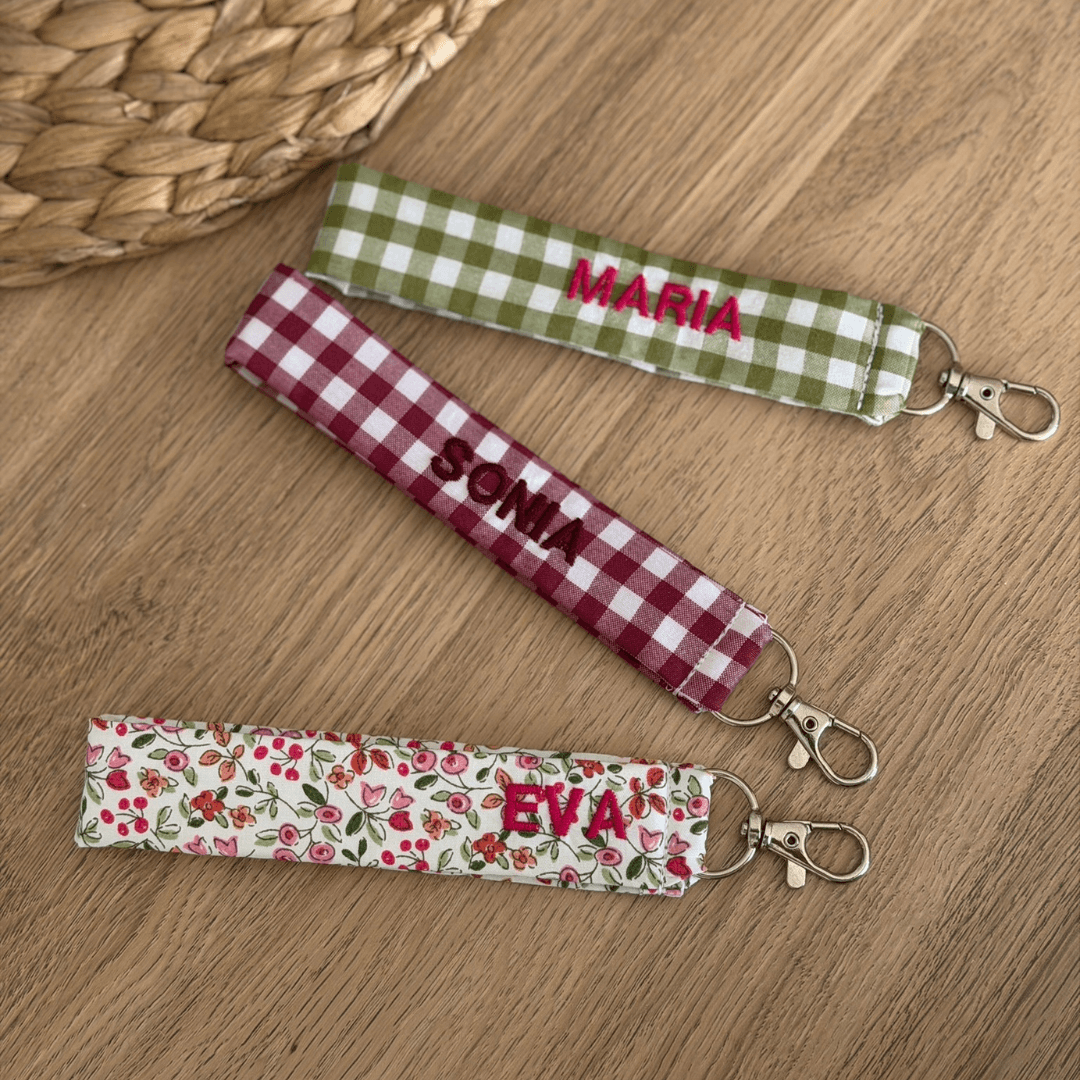 NUEVO Llavero de tela vichy estampado personalizado