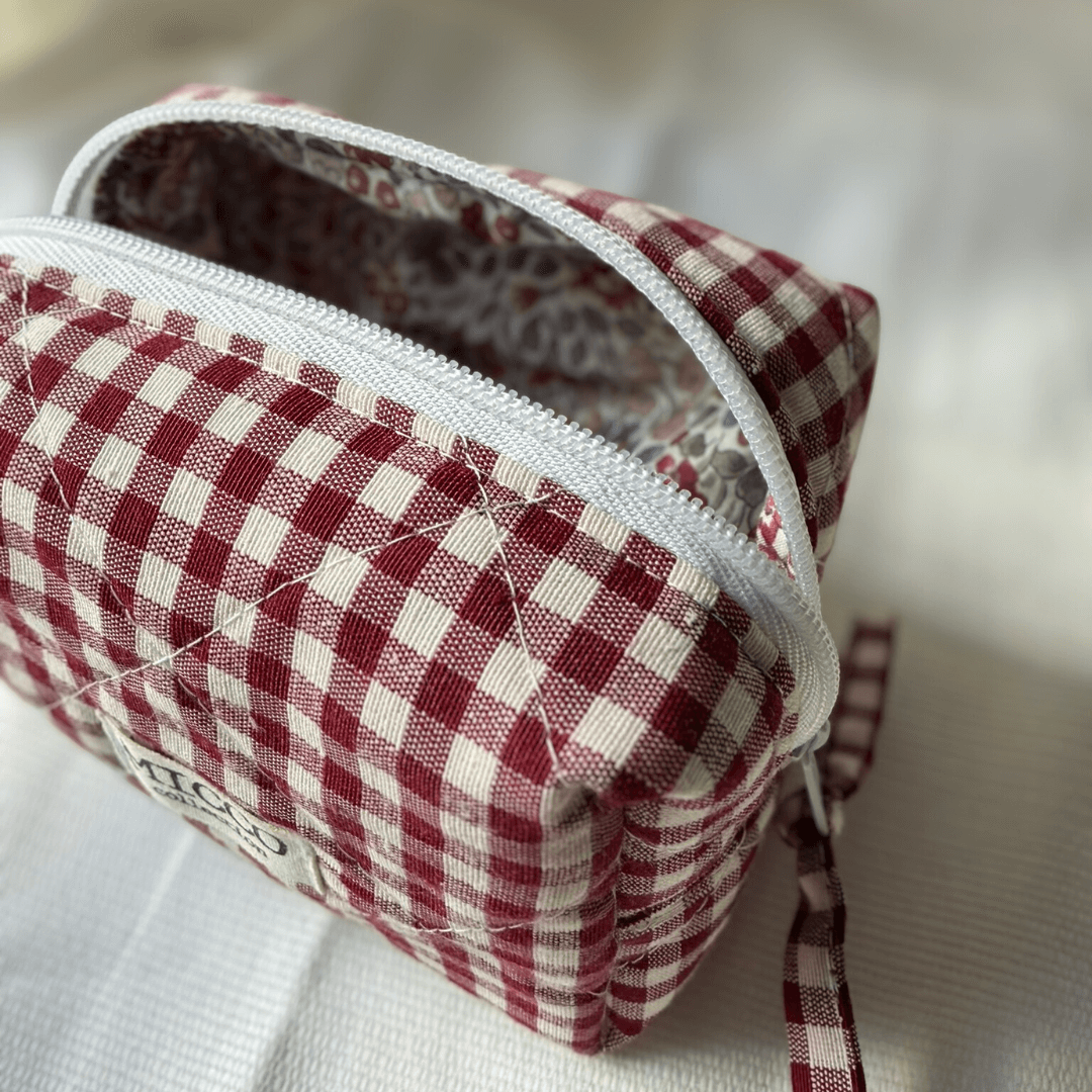 Neceser mini vichy burdeos