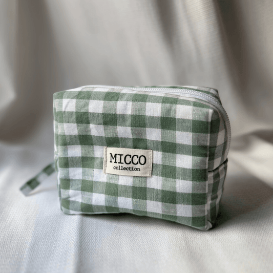 Neceser mini cuadros verde