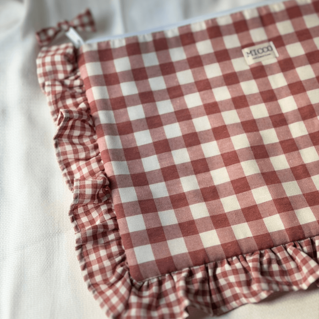 Funda ordenador personalizada vichy rosa volante