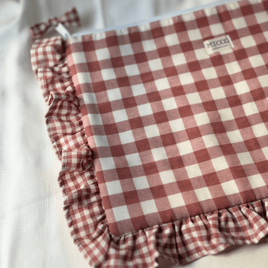 Funda ordenador personalizada vichy rosa volante