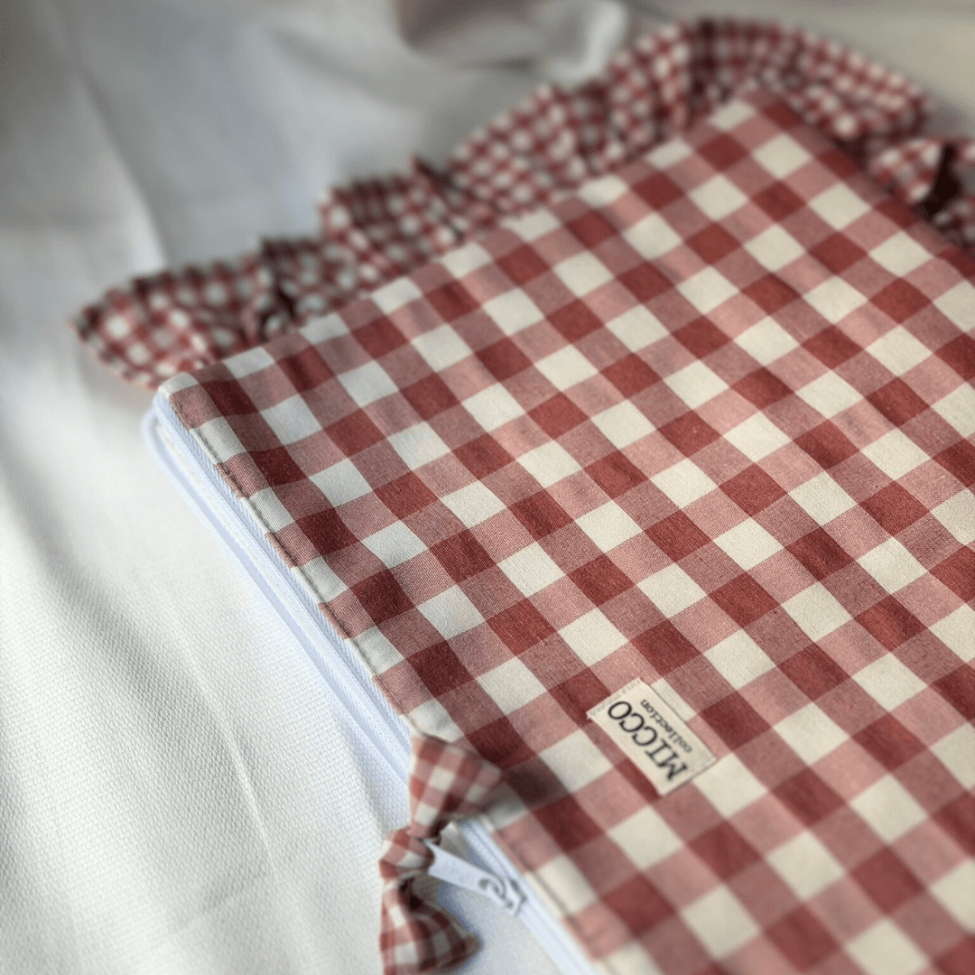 Funda ordenador personalizada vichy rosa volante