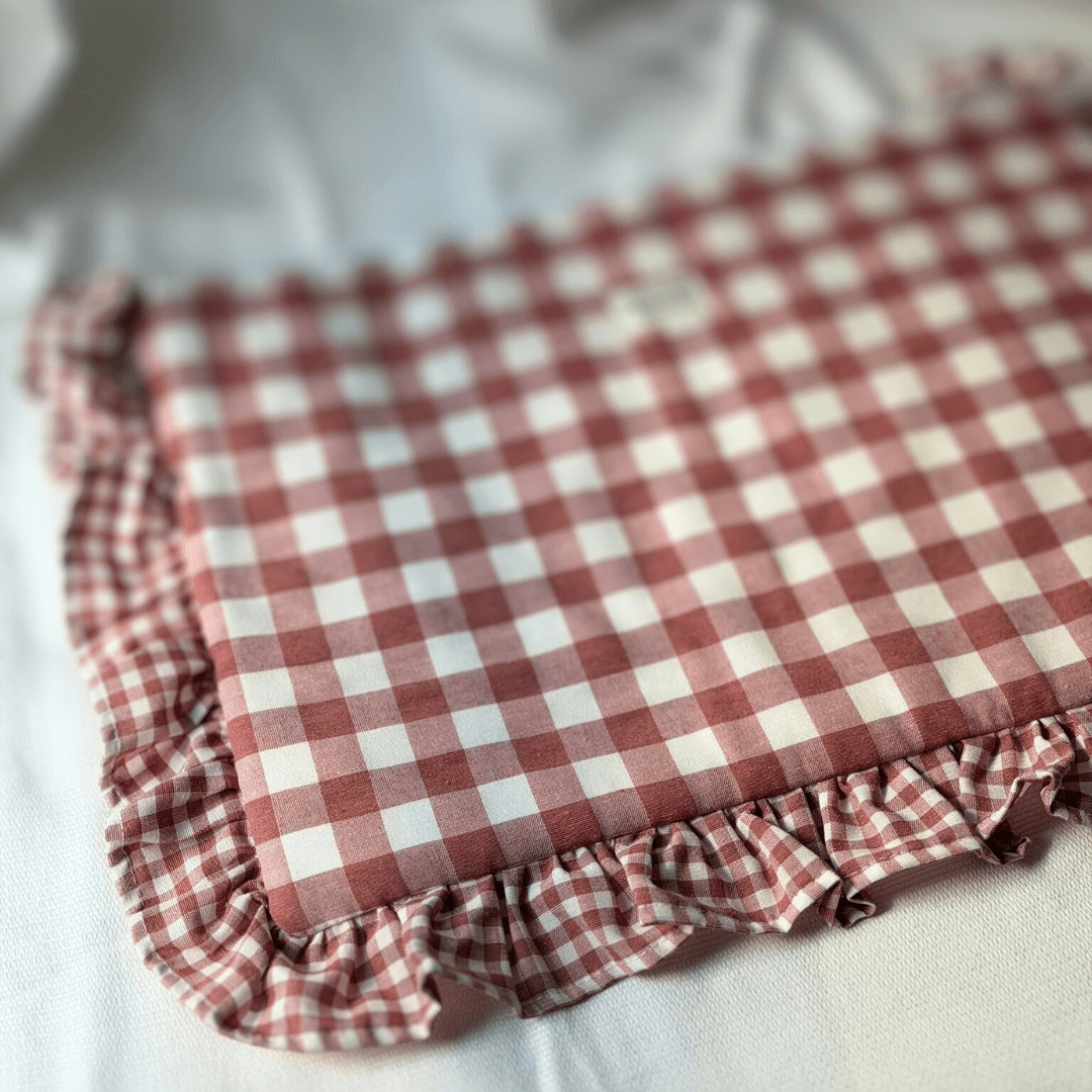 Funda ordenador personalizada vichy rosa volante